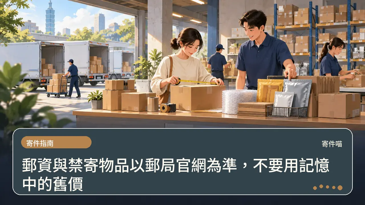 郵資與禁寄物品以郵局官網為準,不要用記憶中的舊價主題插畫