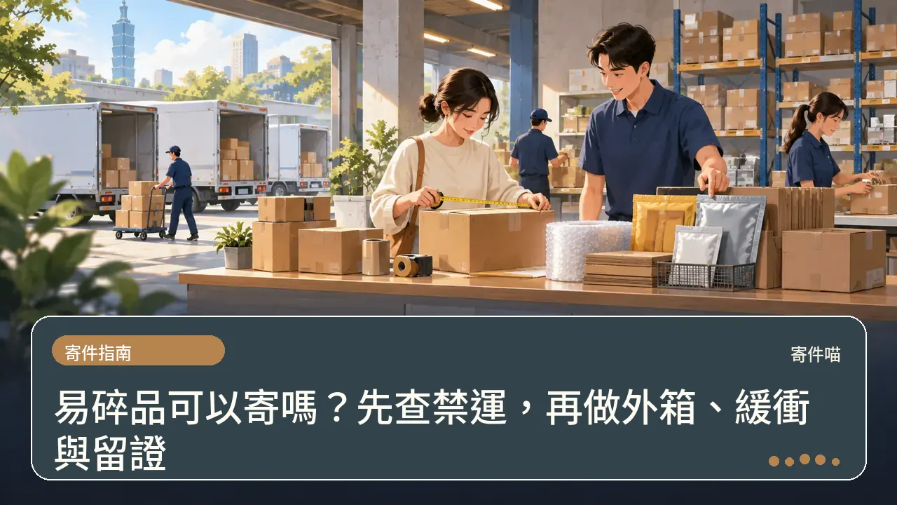 易碎品可以寄嗎？先查禁運，再做外箱、緩衝與留證主題插畫