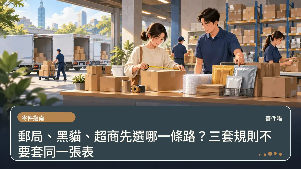 郵局、黑貓、超商先選哪一條路？三套規則不要套同一張表主題插畫