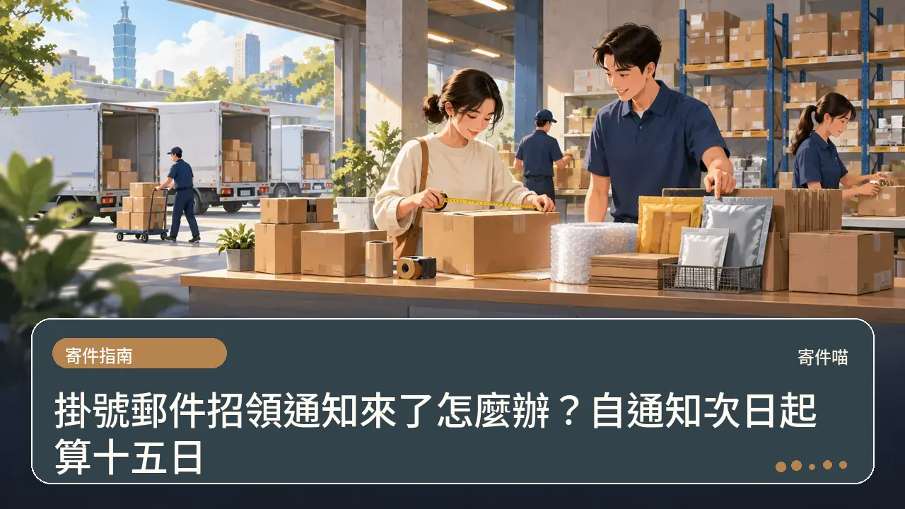 掛號郵件招領通知來了怎麼辦?自通知次日起算十五日主題插畫